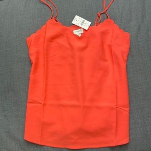 J.Crew neon rose scalloped cami top